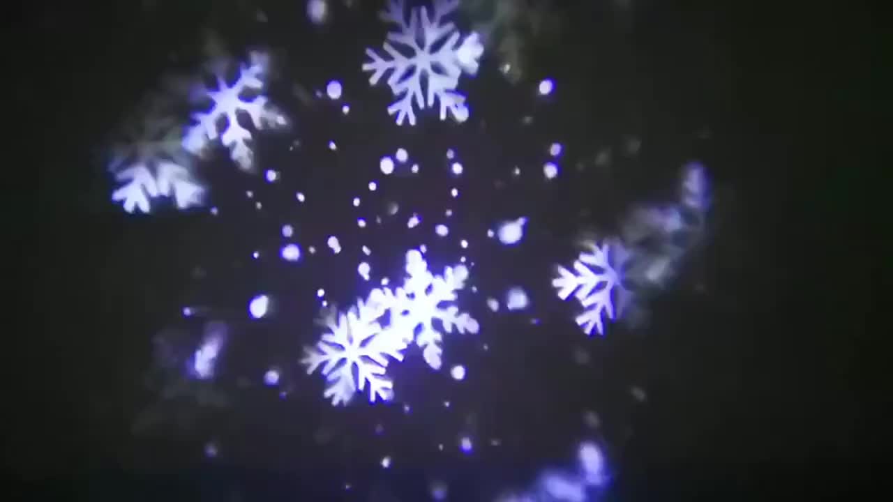 Proiector luminos, fulgi de zăpadă
