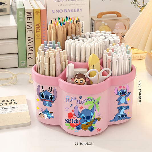 Suport rotativ pentru creioane, compartimente multiple