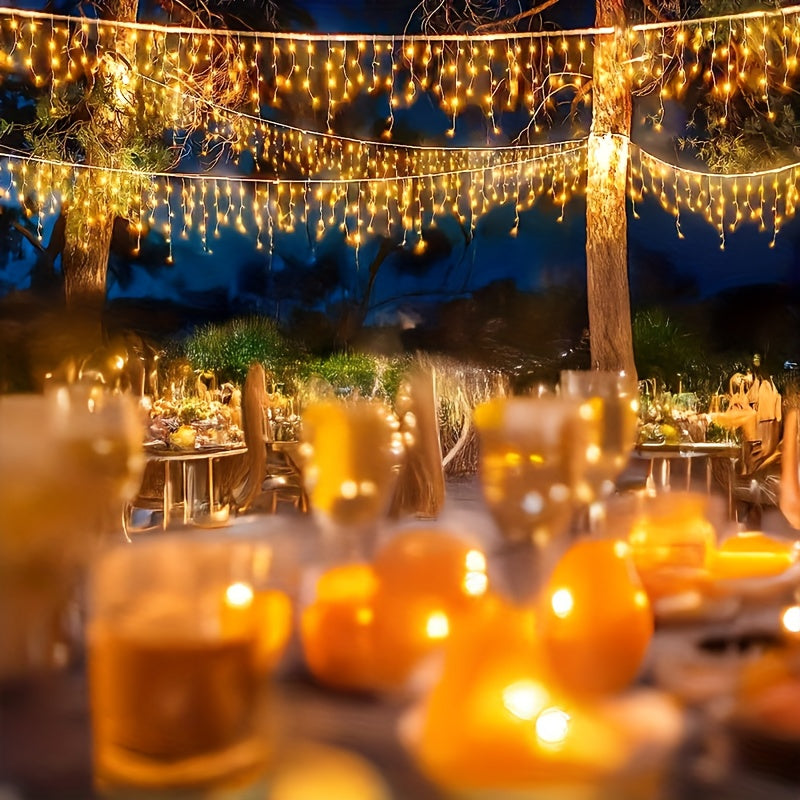 Instalație solară de lumini tip țurțuri – 8 moduri de iluminare