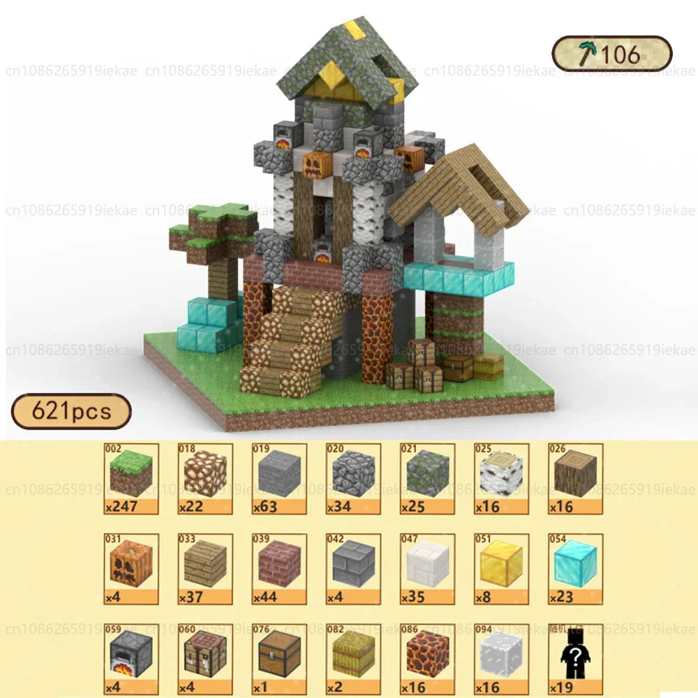 Set Magnetic Building Blocks – Mine World | Cuburi Magnetice 20 mm