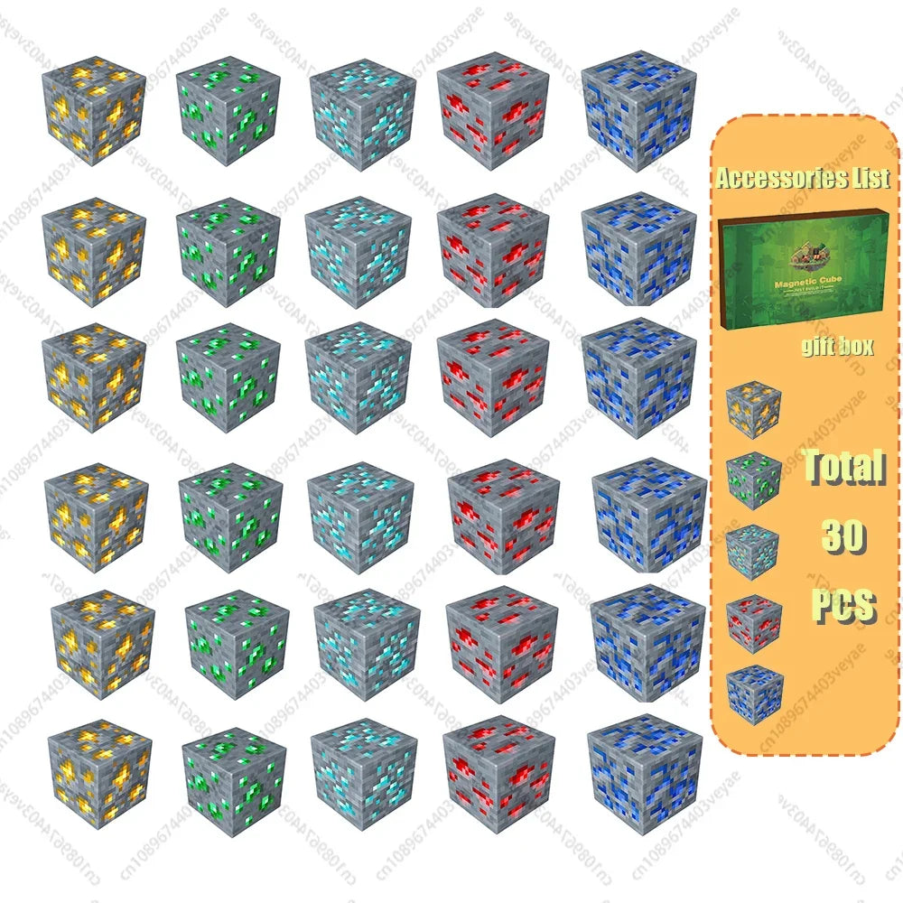 Set Magnetic Building Blocks – Mine World | Cuburi Magnetice 20 mm