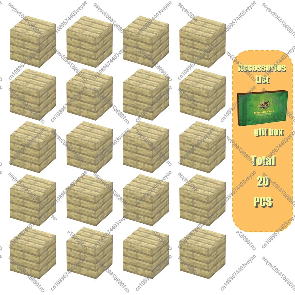 Set Magnetic Building Blocks – Mine World | Cuburi Magnetice 20 mm