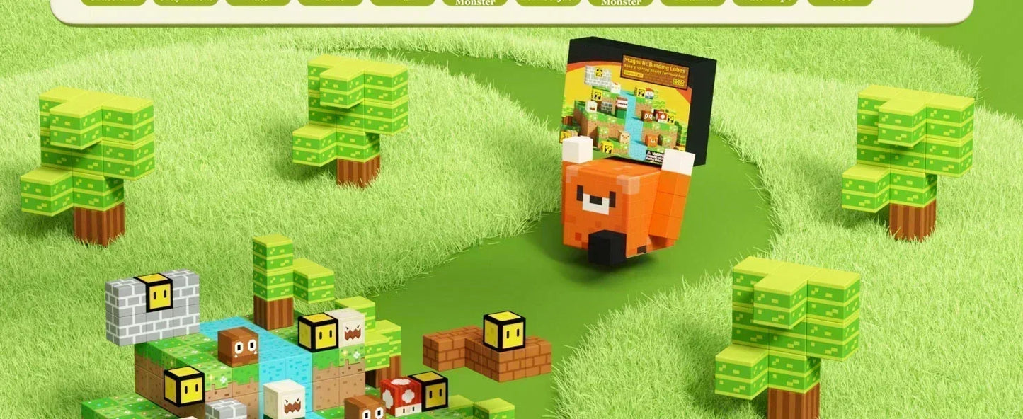 Set Magnetic Building Blocks – Mine World | Cuburi Magnetice 20 mm