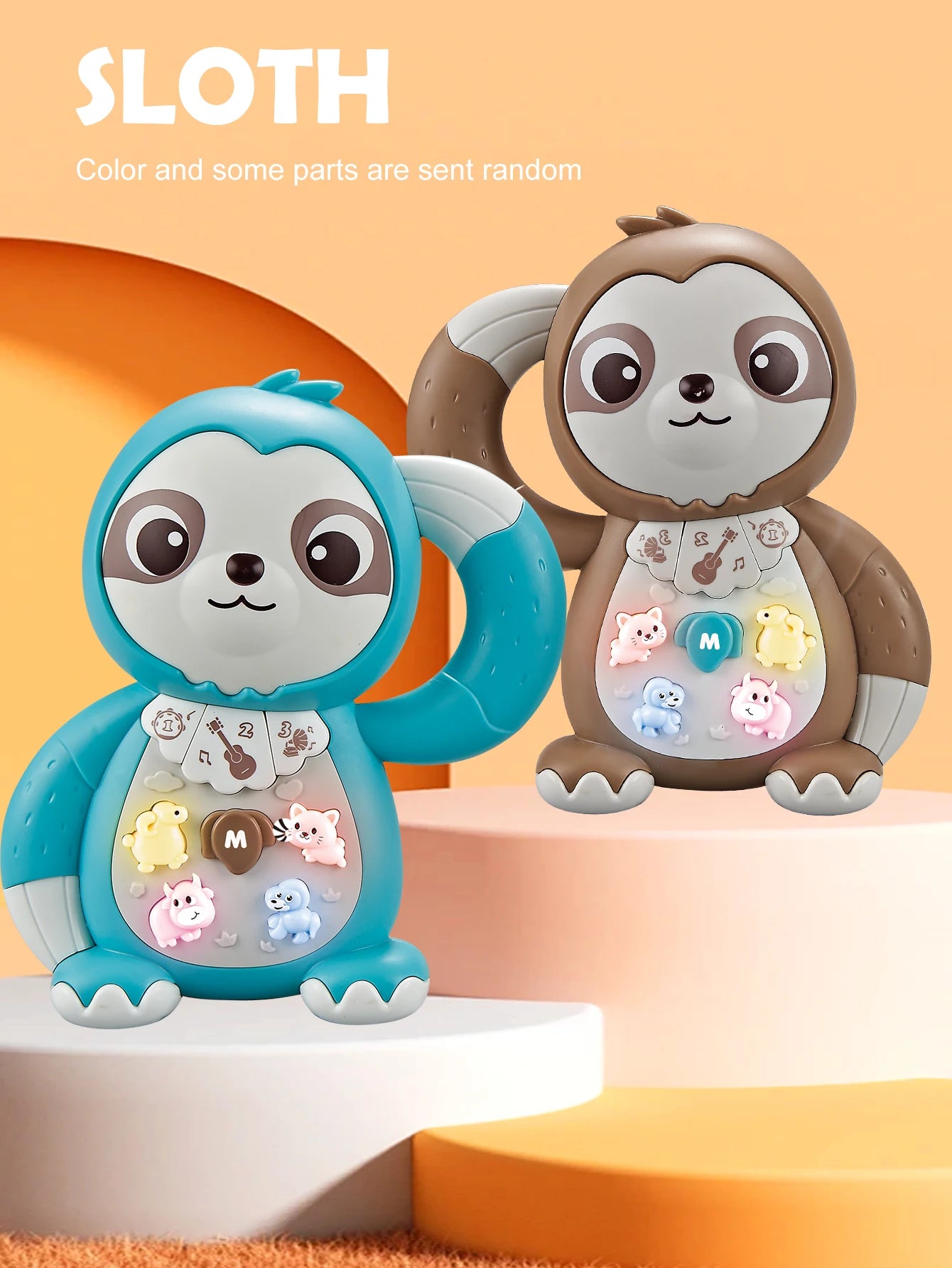 Jucărie muzicală cu lumini și sunete - Design Animal Cartoon