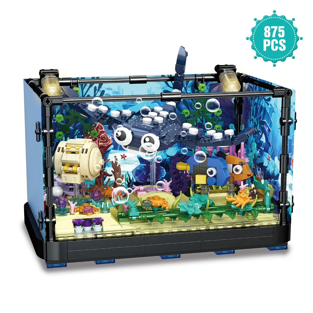 Aquarium Marine Life - Set Blocuri de Construcție și Lumini
