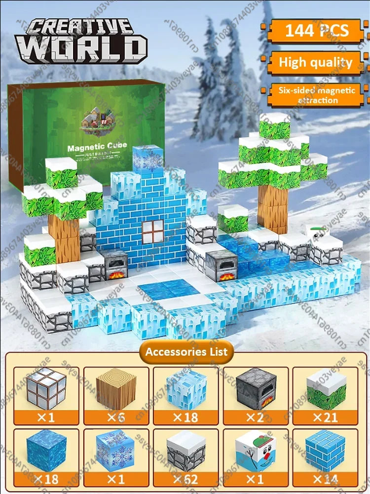 Set Magnetic Building Blocks – Mine World | Cuburi Magnetice 20 mm