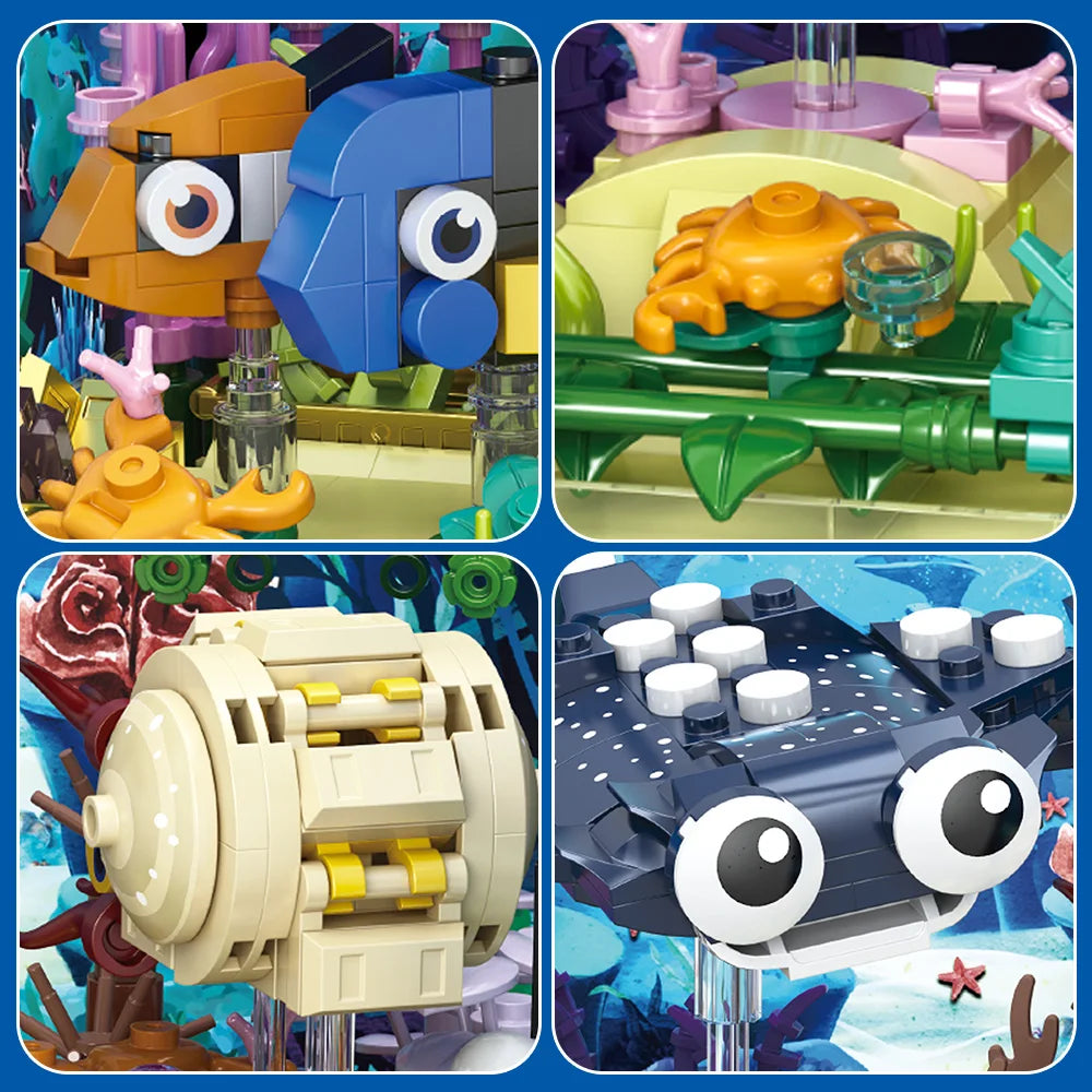 Aquarium Marine Life - Set Blocuri de Construcție și Lumini