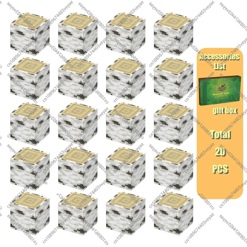 Set Magnetic Building Blocks – Mine World | Cuburi Magnetice 20 mm