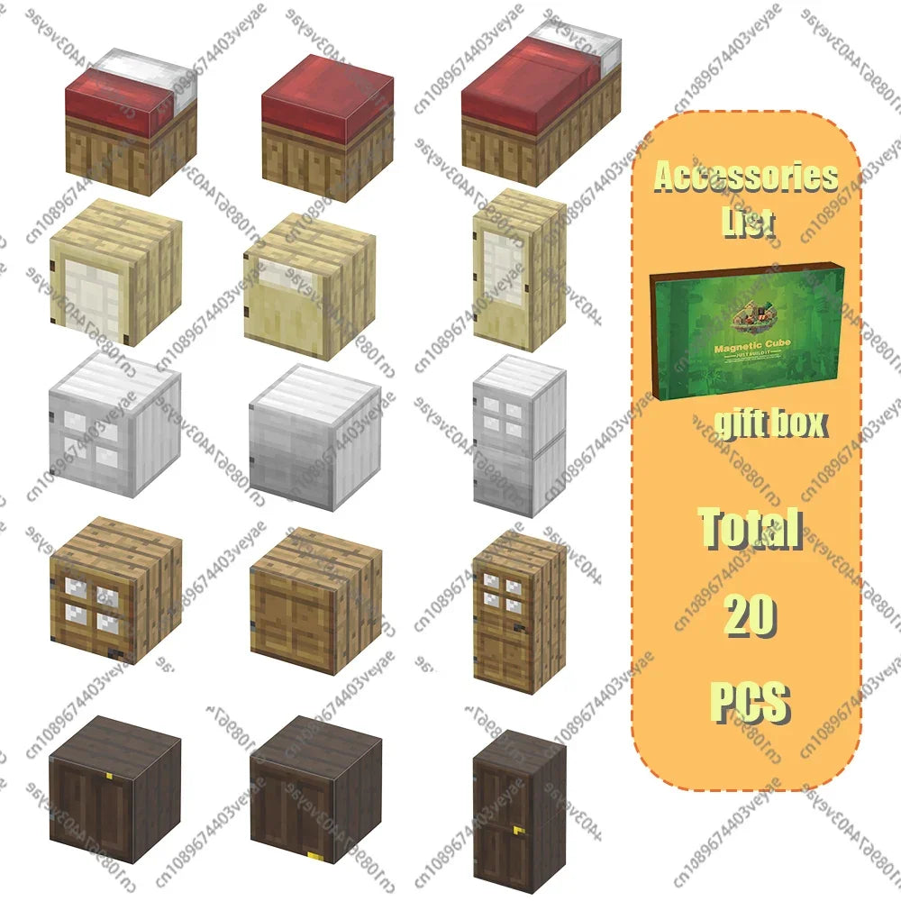 Set Magnetic Building Blocks – Mine World | Cuburi Magnetice 20 mm