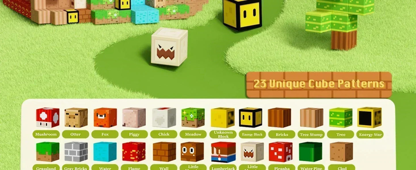 Set Magnetic Building Blocks – Mine World | Cuburi Magnetice 20 mm