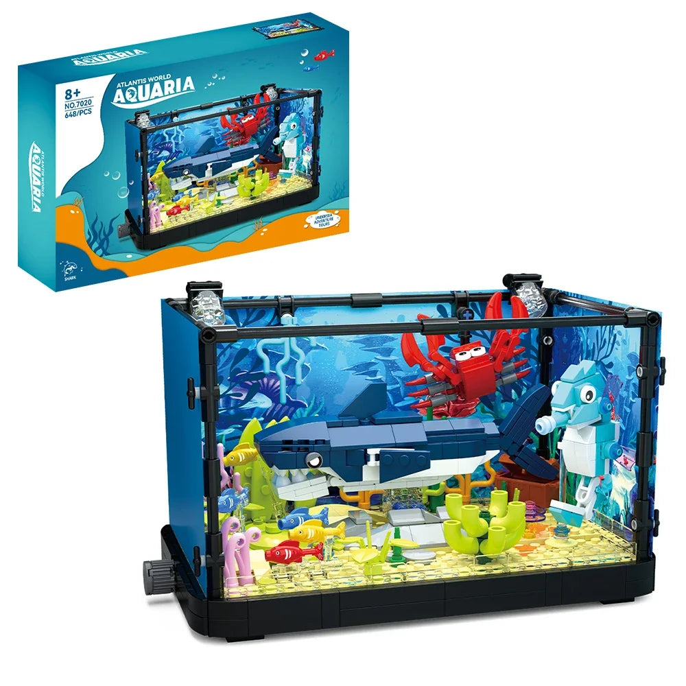 Aquarium Marine Life - Set Blocuri de Construcție și Lumini