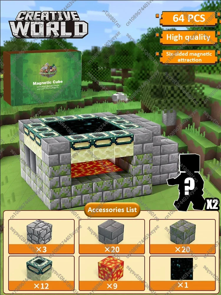 Set Magnetic Building Blocks – Mine World | Cuburi Magnetice 20 mm