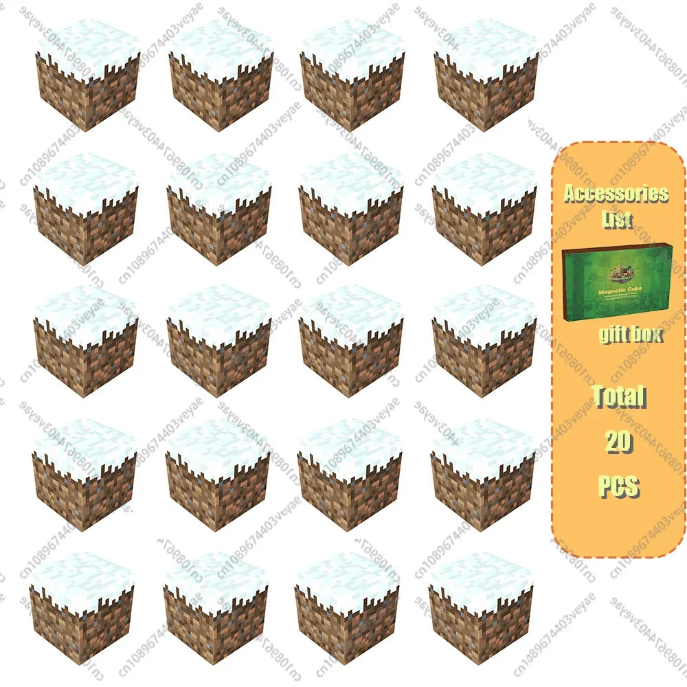 Set Magnetic Building Blocks – Mine World | Cuburi Magnetice 20 mm