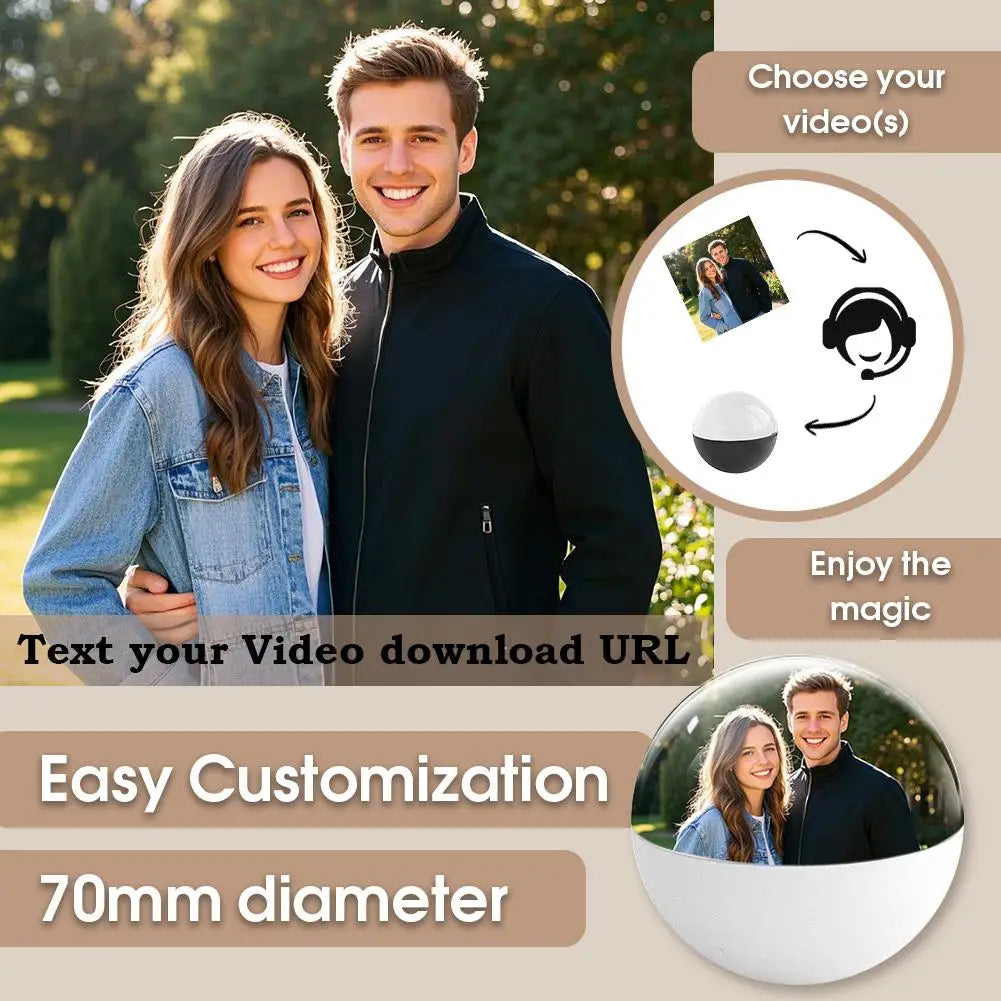 Glob video 3D personalizabil, cu sunet surround 360°, videoclipuri MP4 / imagini JPG