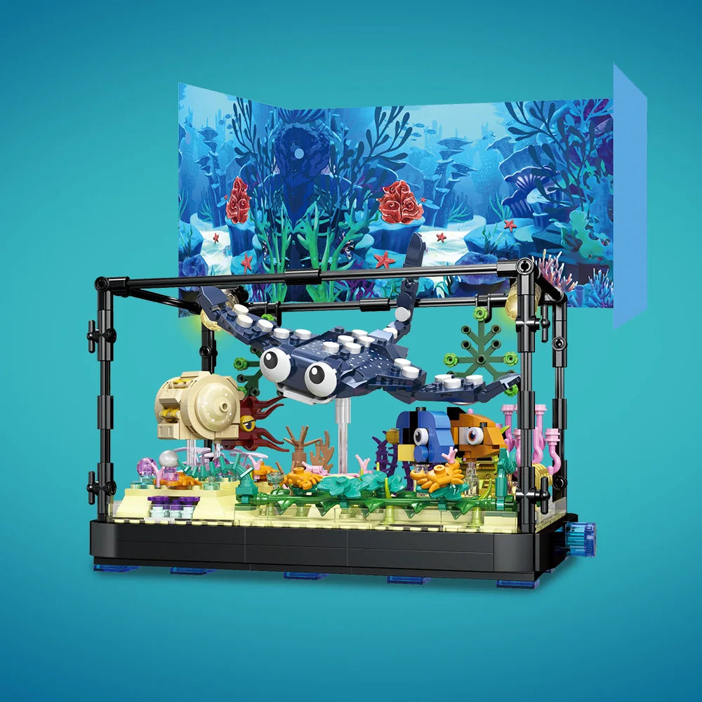 Aquarium Marine Life - Set Blocuri de Construcție și Lumini
