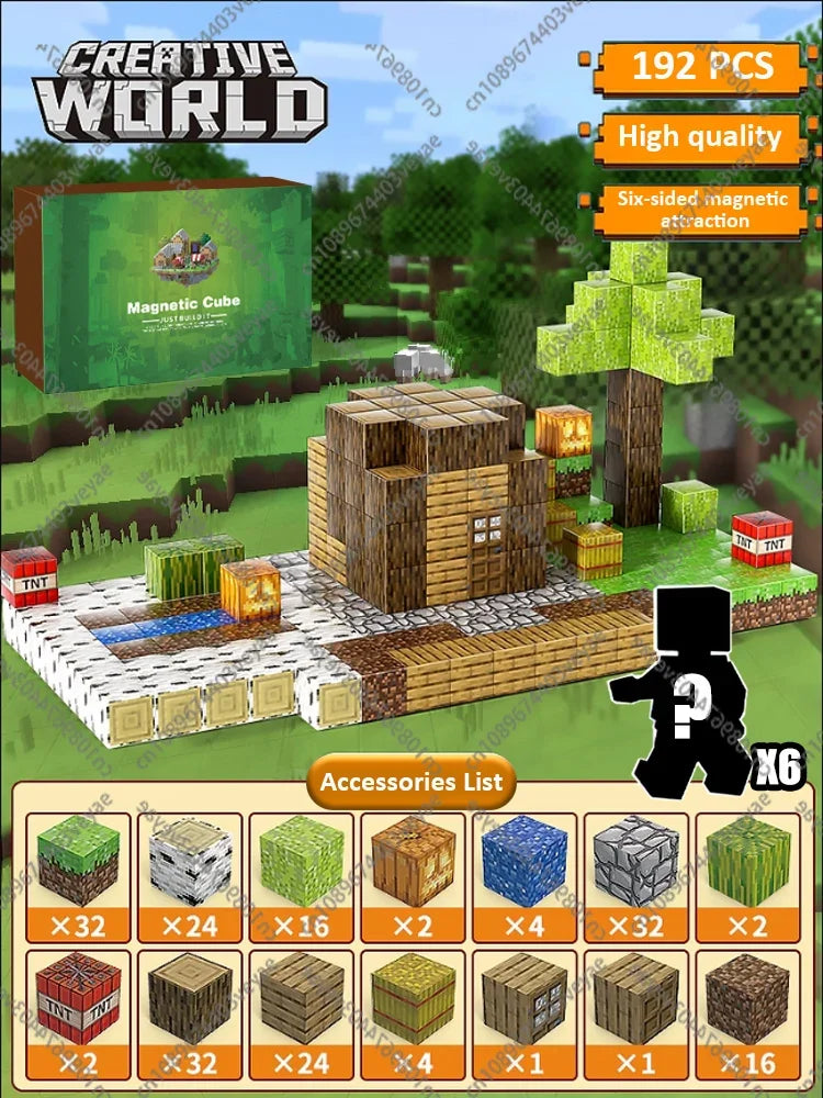 Set Magnetic Building Blocks – Mine World | Cuburi Magnetice 20 mm