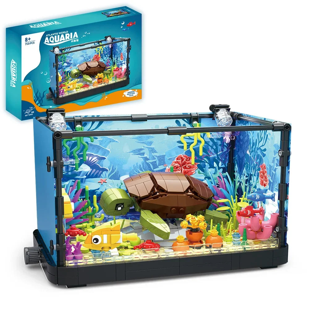 Aquarium Marine Life - Set Blocuri de Construcție și Lumini