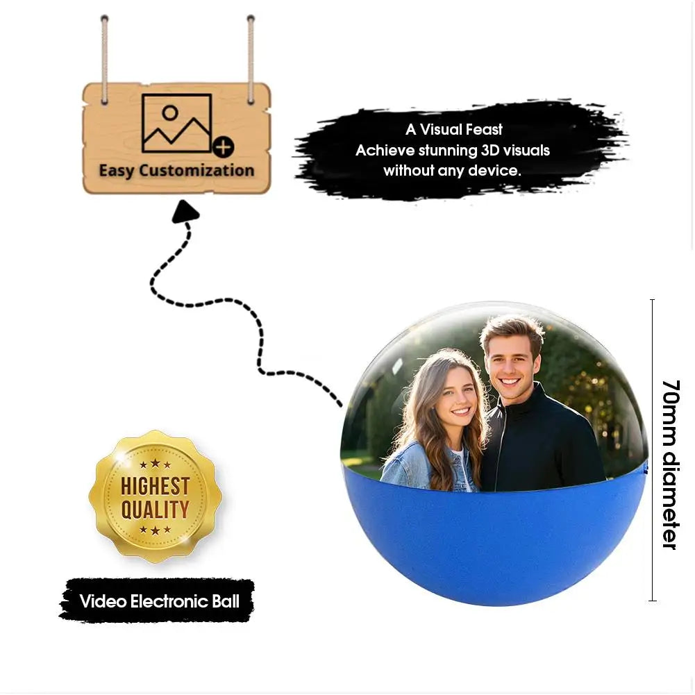 Glob video 3D personalizabil, cu sunet surround 360°, videoclipuri MP4 / imagini JPG