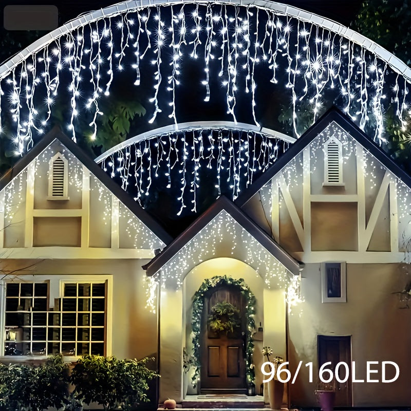 Instalație solară de lumini tip țurțuri – 8 moduri de iluminare