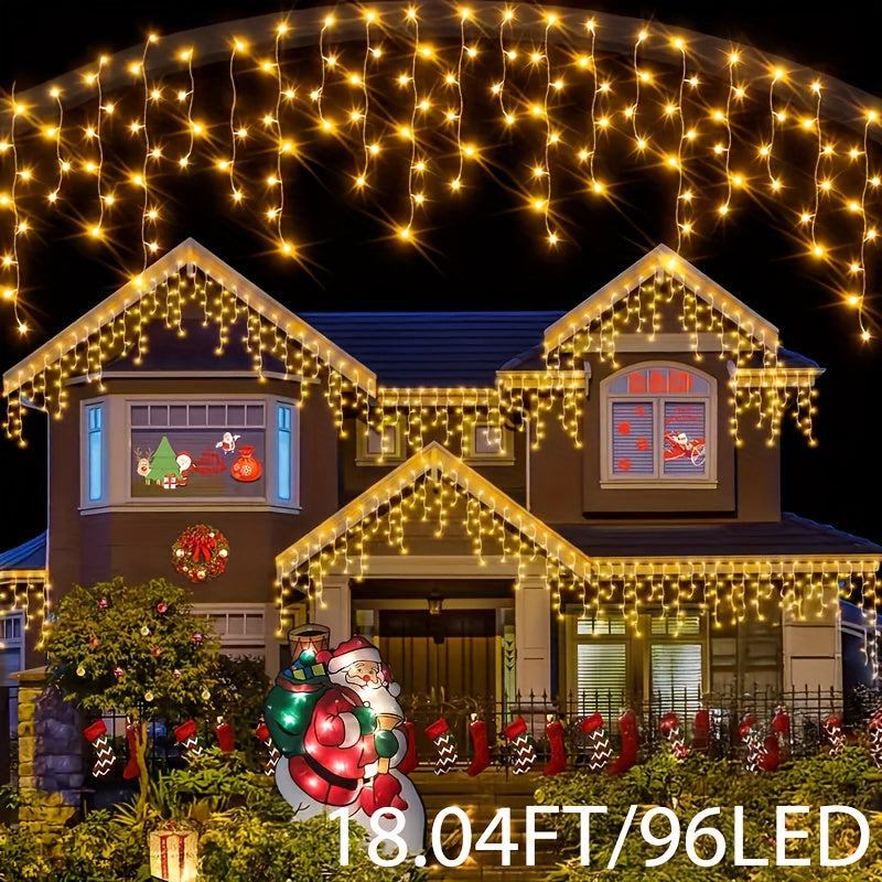 Instalație solară de lumini tip țurțuri – 8 moduri de iluminare