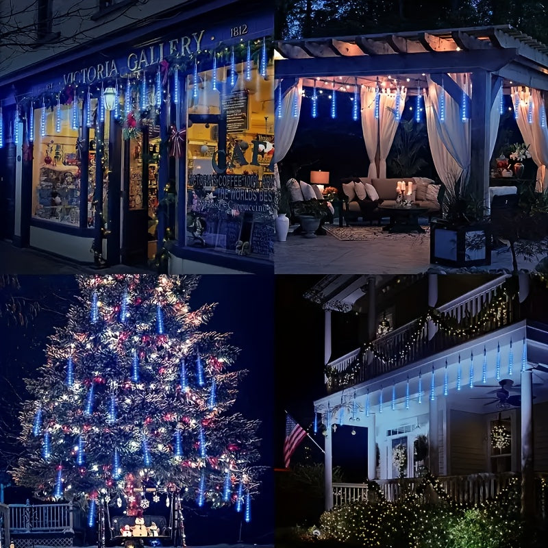 Instalație de lumini tip „ploaie de meteoriți”, 8 tuburi LED, USB