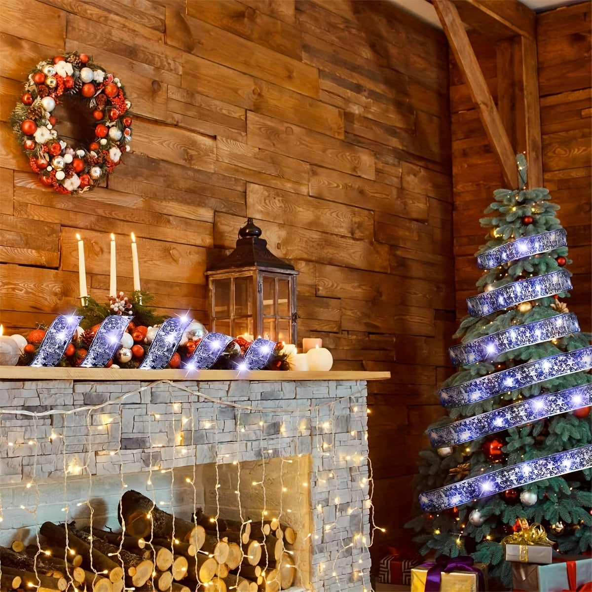 Bandă luminoasă aurie/argintie cu LED-uri