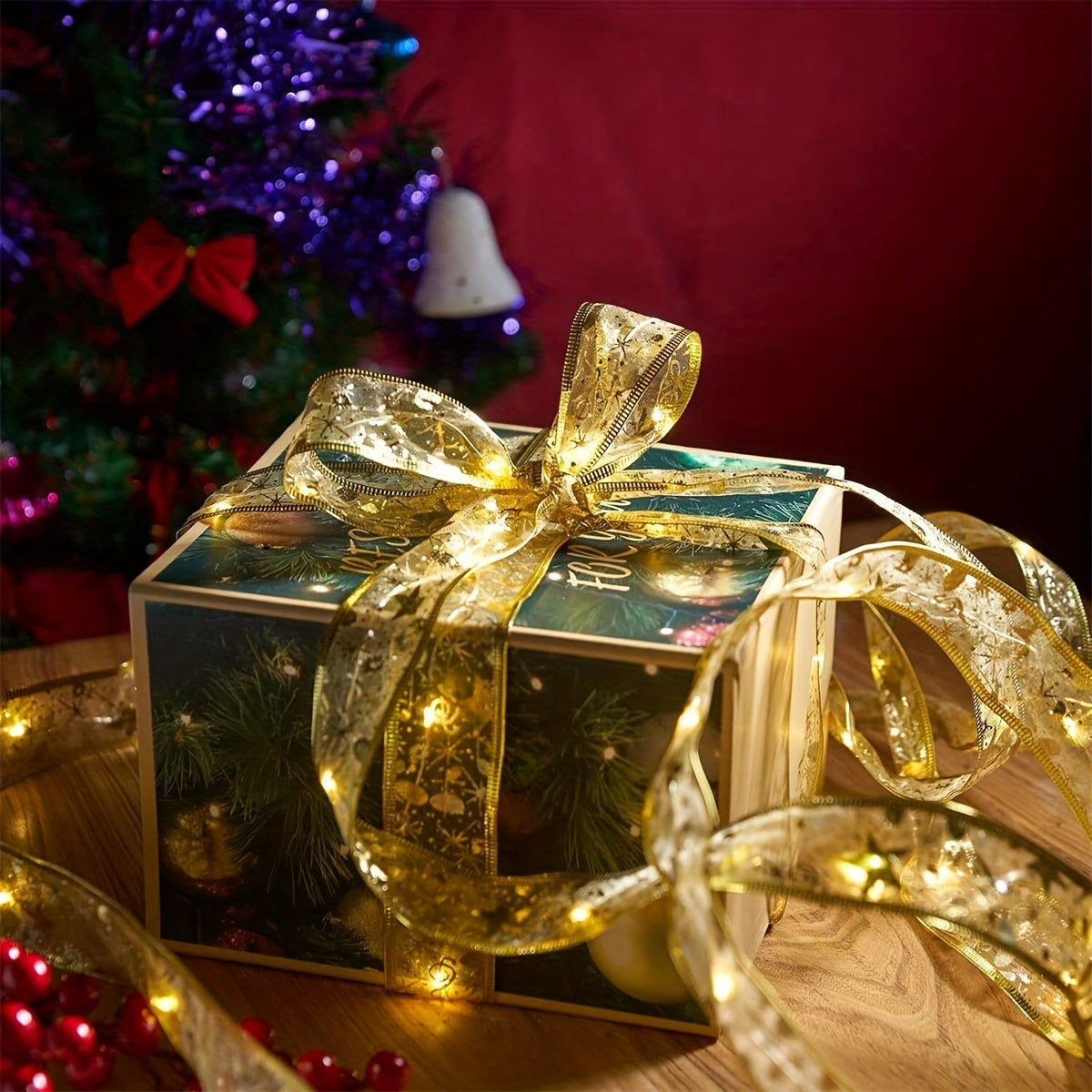 Bandă luminoasă aurie/argintie cu LED-uri