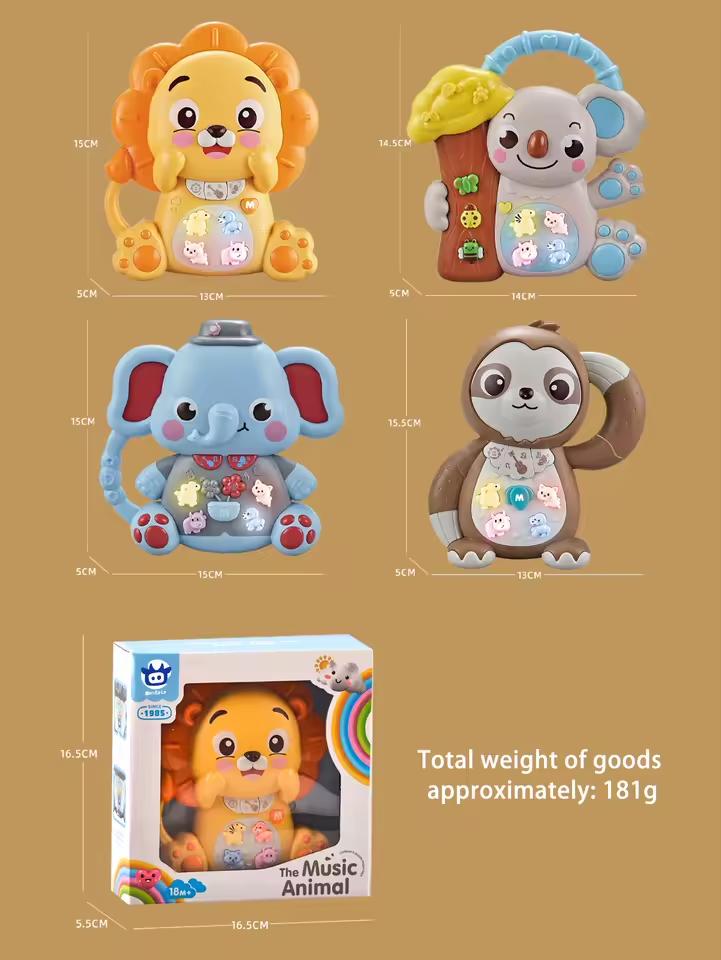 Jucărie muzicală cu lumini și sunete - Design Animal Cartoon